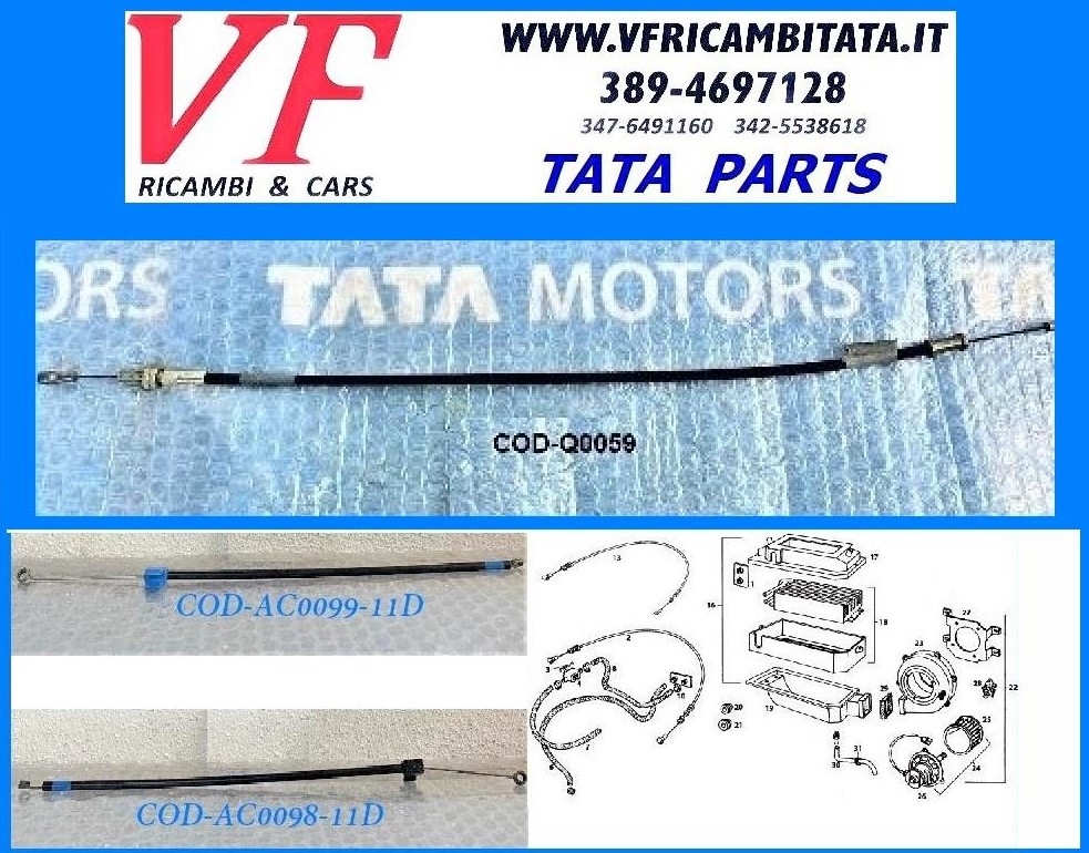 SAFARI - TELCOLINE - XENON : CAVO COMANDO VENTILAZIONE - COD-Q0059-28E