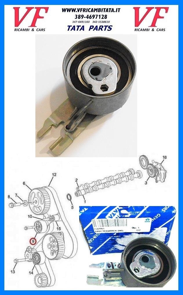 SAFARI - TELCOLINE - XENON : A - DISTRIBUZIONE 2.2 DICOR - CUSCINETTO TENDICINGHIA SERIE MODIFICA - COD-A0098-9B