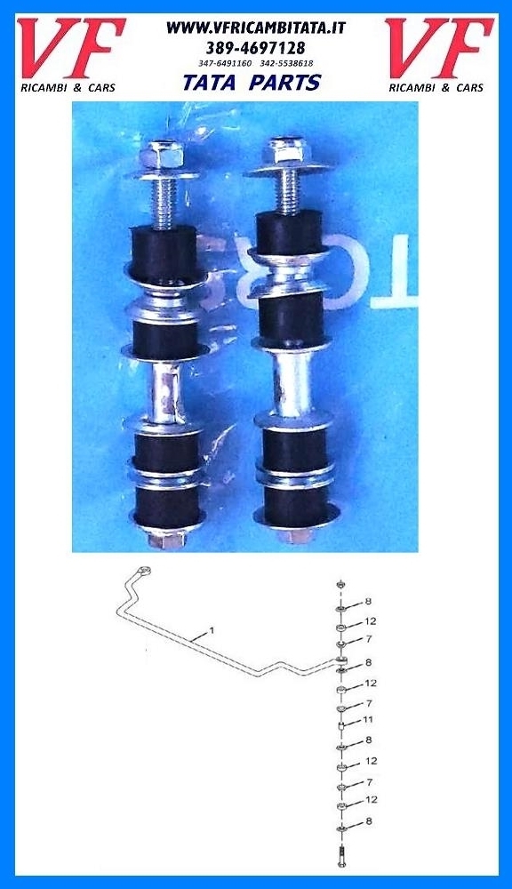 SAFARI - TELCOLINE - XENON : BARRA STABILIZZATRICE - BIELLETTE - COD3046 COD-S0074-42C COD-S0076-42C COD-S0075-42C COD-P0050-15B