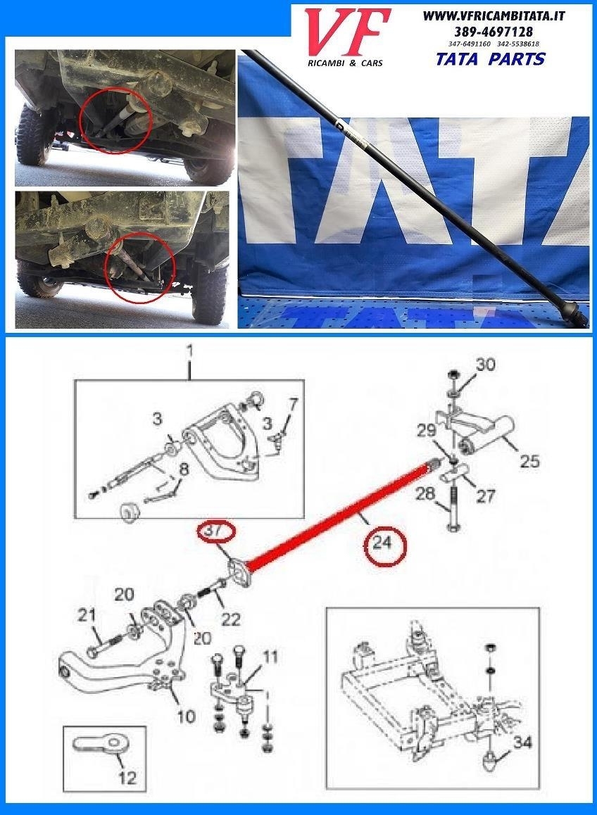 SAFARI - TELCOLINE - XENON : BARRA DI TORSIONE - COD-I0008-41D COD-AE0088-55E COD-AE0087-55E