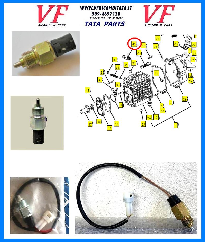 SAFARI - TELCOLINE - XENON : PARTS CAMBIO - INTERRUTTORE RETROMARCIA - COD-M0058-24B COD-Z0009  COD-M0049-24B