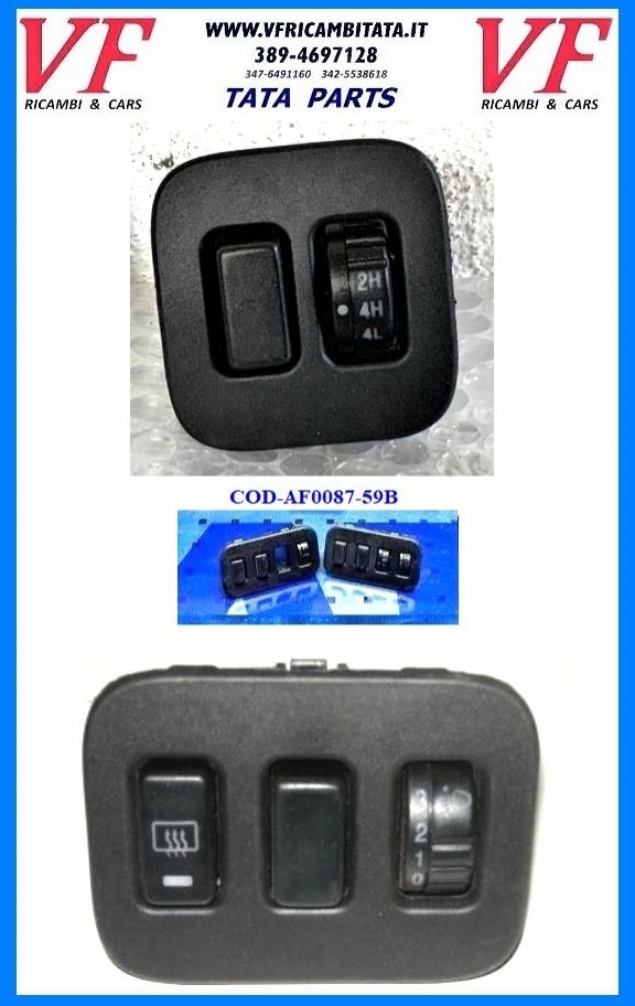 SAFARI - TELCOLINE - XENON : PULSANTIERA SISTEMA 4X4 - SELETTORE 4WD - COD-I0076-28B COD-AF0087-TRV2
