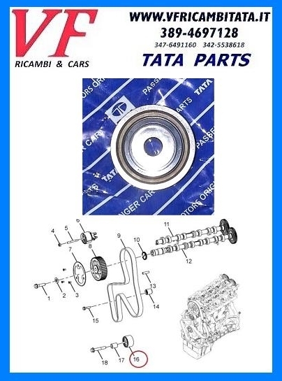 TATA ARIA : CUSCINETTO DI RINVIO SERIE MOD - COD-A0097-9B (VER)