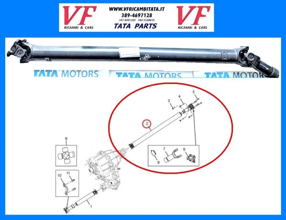 TATA ARIA : ALBERO TRASMISSIONE POSTERIORE - COD-E0099-MAG4C