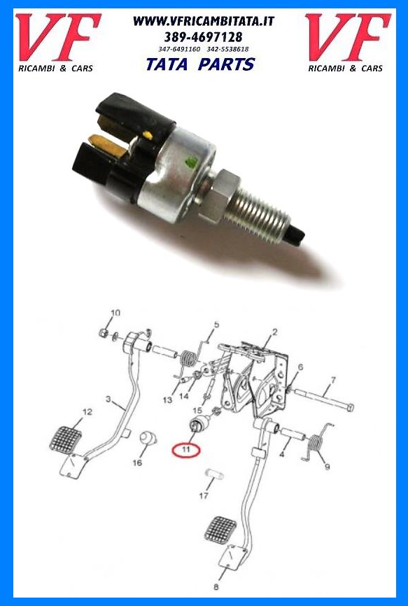 SAFARI - TELCOLINE - XENON : INTERRUTTORE STOP - COD-Y0077-24C