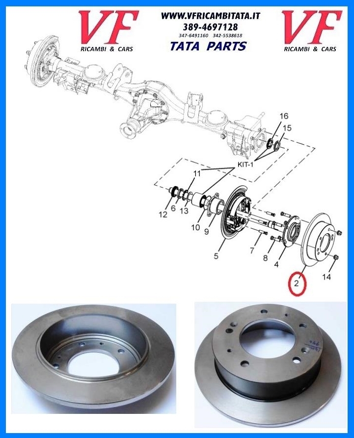 TATA ARIA : DISCO FRENO POSTERIORE DX SX - COD-AA0044