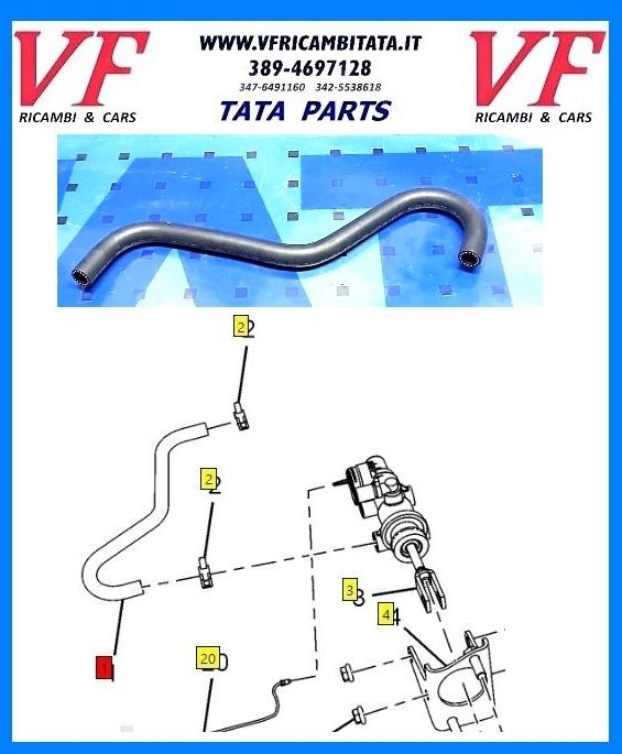 TATA ARIA : POMPA FRIZIONE - TUBAZIONE - COD-E0078-38B