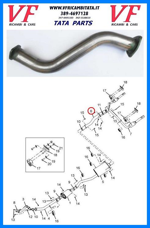 TATA ARIA : TUBO INTERMEDIO DI SCARICO - COD-Z0030 - AA0003