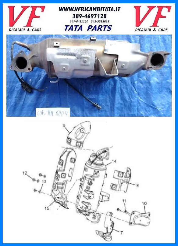 TATA ARIA : COLLETTORE SCARICO - SISTEMA DPF ANTIPARTICOLATO - COD-AA0007