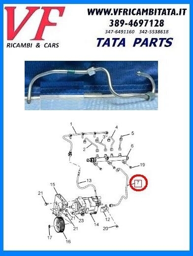 SAFARI - TELCOLINE - XENON : TUBO DA COMMON RAIL A POMPA - COD-B0013-3B (VER)