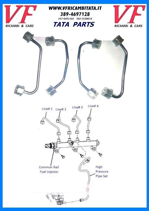 TATA ARIA : INIETTORI - KIT TUBI INIEZIONE ALTA PRESSIONE - COD-B0012-40C