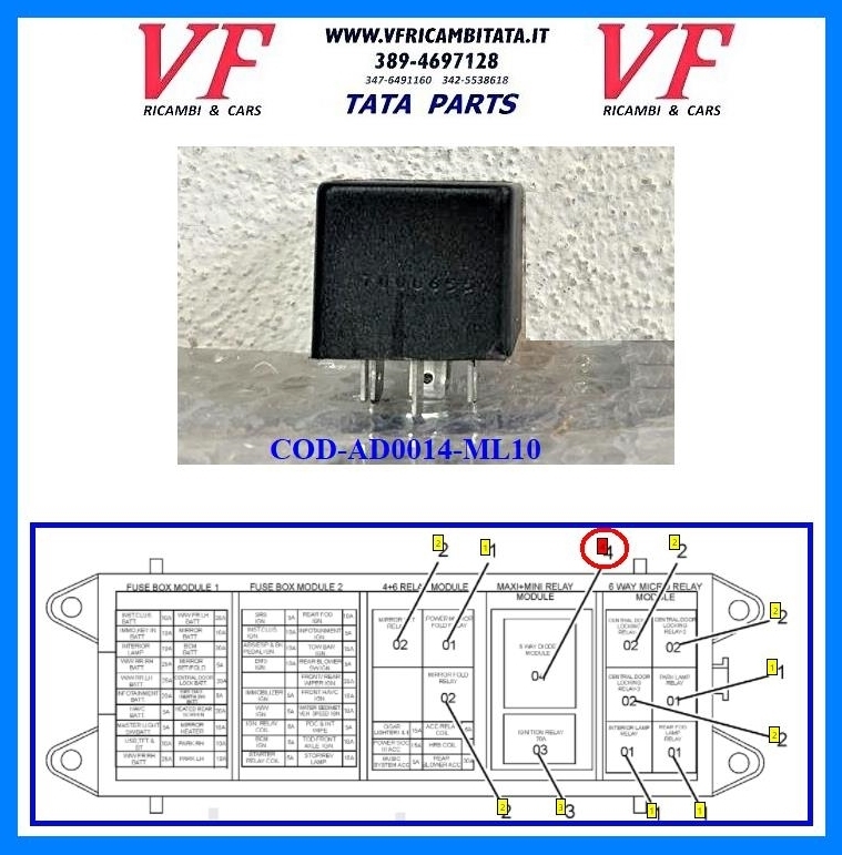 TATA ARIA : RELE' - MODULO DIODI - COD-AD0014-ML10