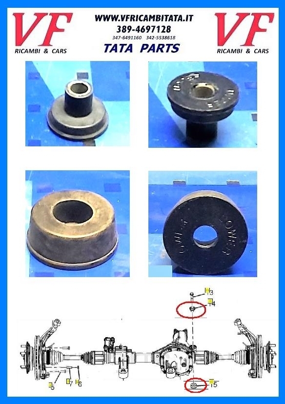 TATA ARIA : DIFFERENZIALE - BOCCOLA SILENT BLOCK  - COD-E0094-42B  COD-E0093-41B