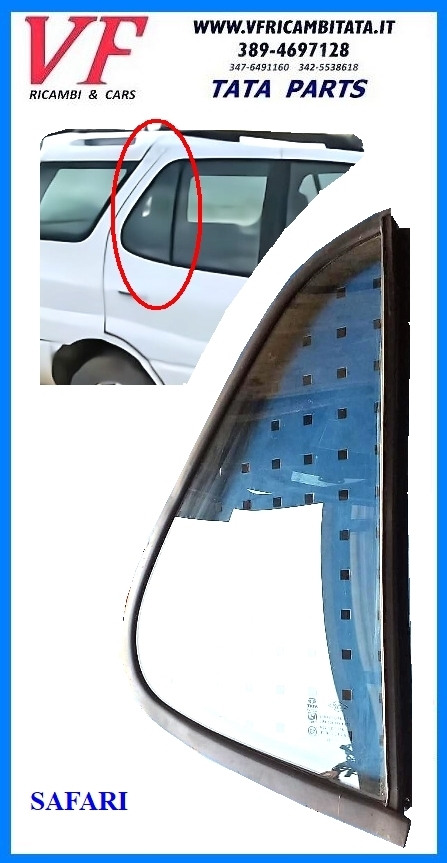 SAFARI - TELCOLINE - XENON : VETRO FISSO PORTIERA E GUARNIZIONE - COD-VSF0017-REV