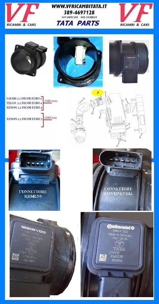 SAFARI - TELCOLINE - XENON : EGR 2.2 DICOR - DEBIMETRO - COD-V0065