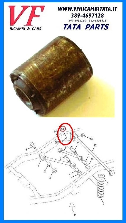 SAFARI - TELCOLINE - XENON : BARRA PANHARD - SILENT BLOCK A BOCCOLA - COD-Q0014-15C