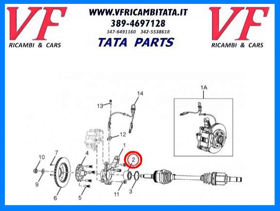 TATA VISTA : CUSCINETTO RUOTA ANTERIORE DX SX - COD-VSF0021