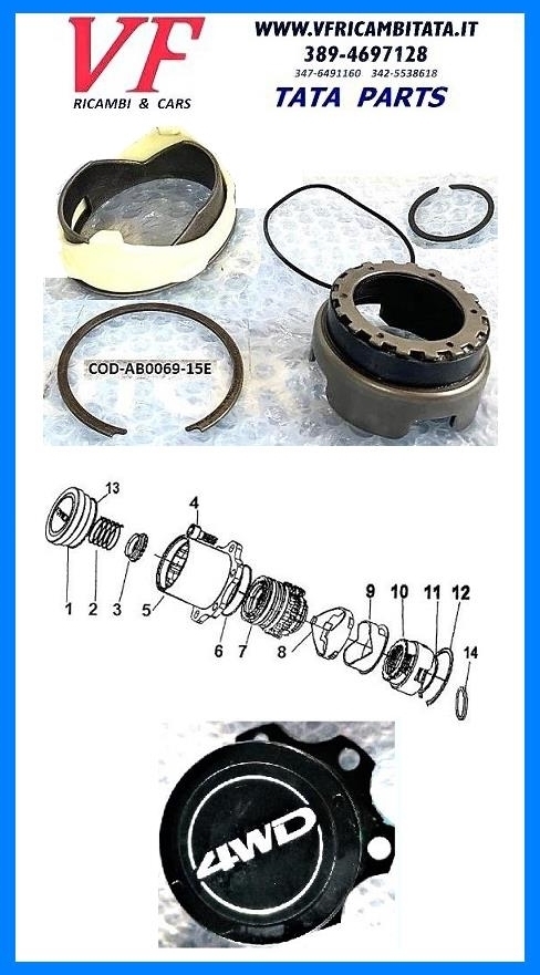 SAFARI - TELCOLINE - XENON : MOZZO AUTOMATICO - KIT RIPARAZIONE MAXI - COD-AB0069-15E