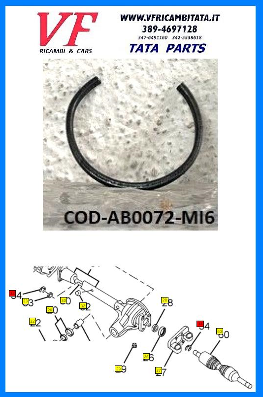 SAFARI - TELCOLINE - XENON : DIFFERENZIALE - O-RING FERMO - COD-AB0072-MI6