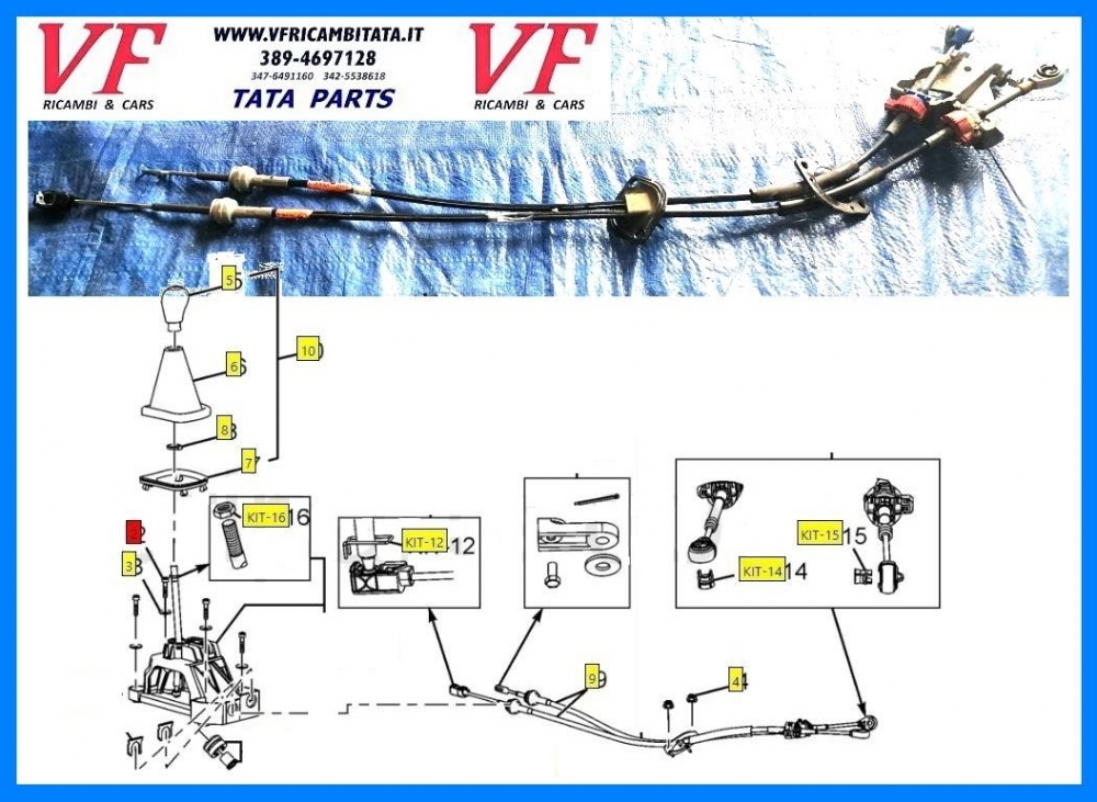TATA VISTA : CAVI INNESTO CAMBIO - COD-AH0018-REV