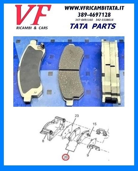 TATA VISTA : FRENI ANTERIORI - KIT 4 PASTIGLIE - COD-F0076-22C