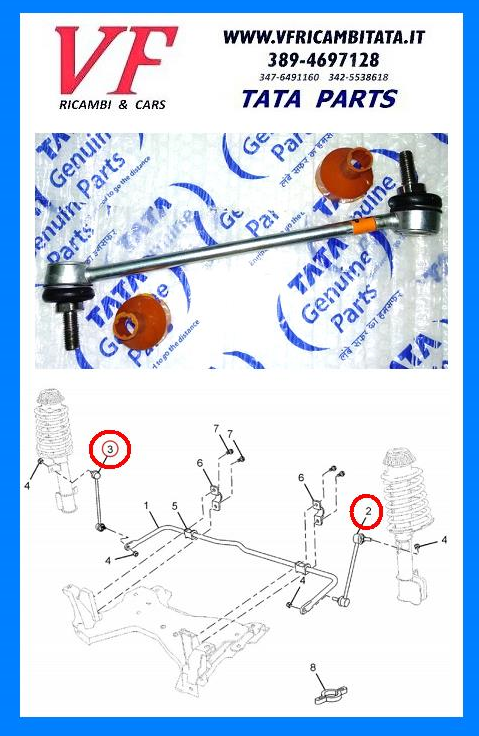 TATA VISTA : BIELLETTA BARRA STABILIZZATRICE DX SX - COD-AH0009-TRV10
