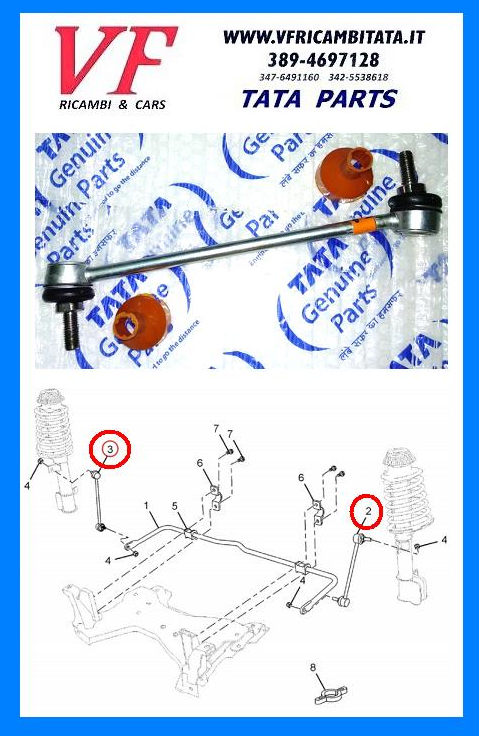 TATA VISTA : BIELLETTA BARRA STABILIZZATRICE DX SX - COD-AH0009-REV