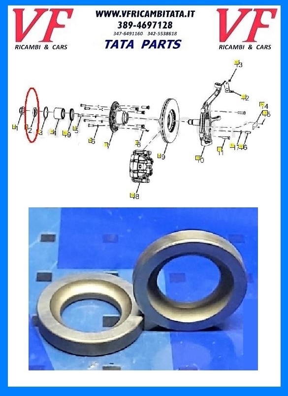 TATA ARIA : MOZZO FUSELLO - DISTANZIALE CUSCINETTO - COD-E0097-41C