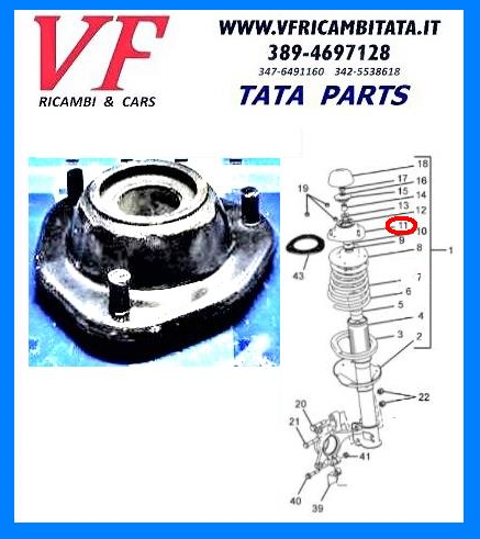 INDICA - INDIGO : AMMORTIZZATORE - TAMPONE SUPERIORE DX SX - COD-A0029-16B-TRV140