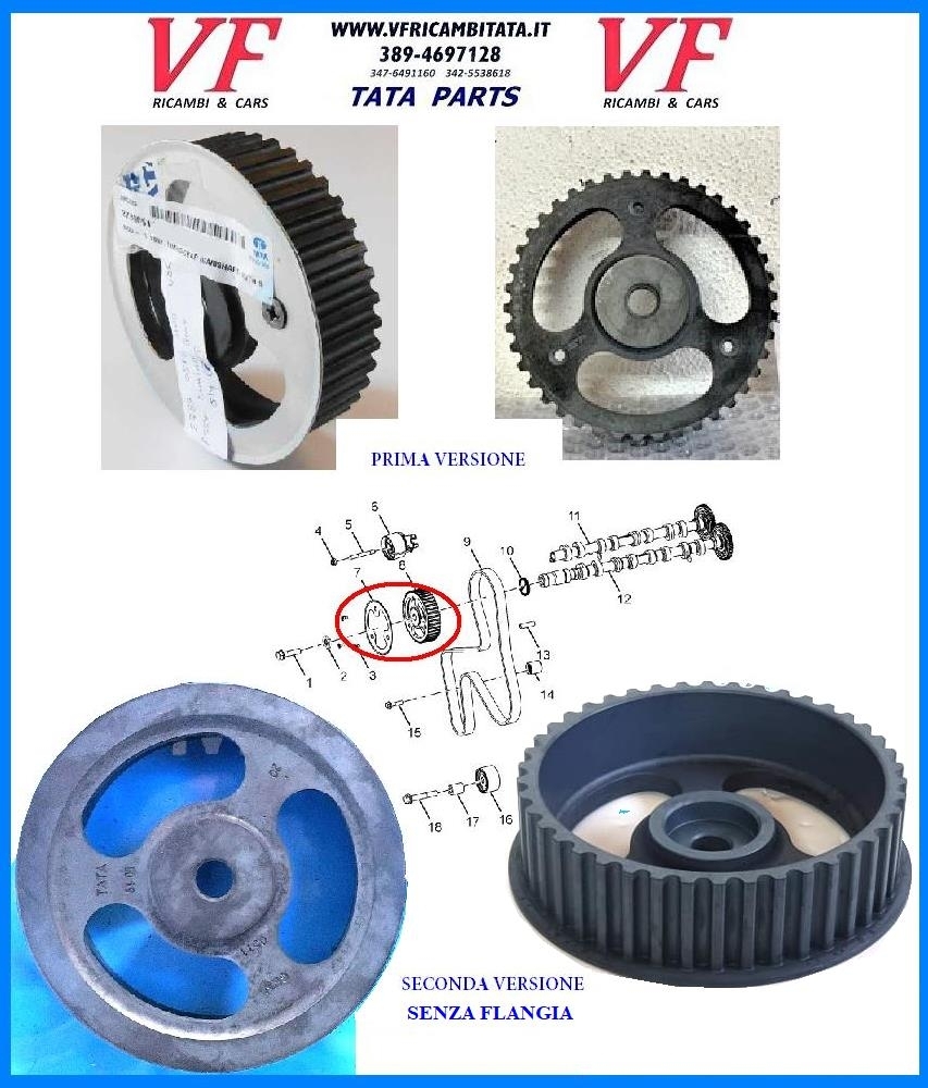 SAFARI - TELCOLINE - XENON : A - DISTRIBUZIONE 2.2 DICOR - PULEGGIA ALBERO CAMMES SERIE MODIFICA - COD-AE0019-9B (VER)