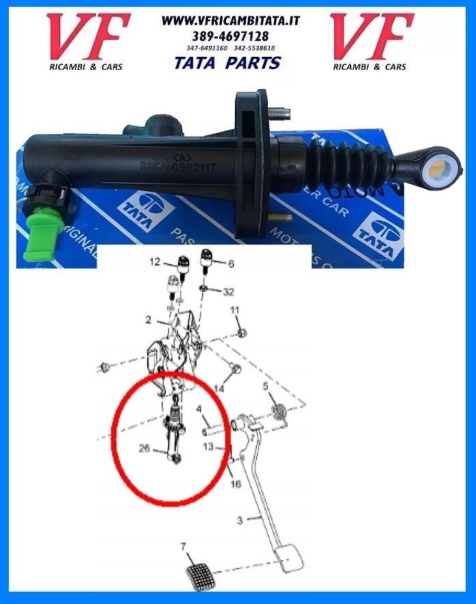 TATA VISTA : POMPA PEDALE FRIZIONE - COD-F0064-59B