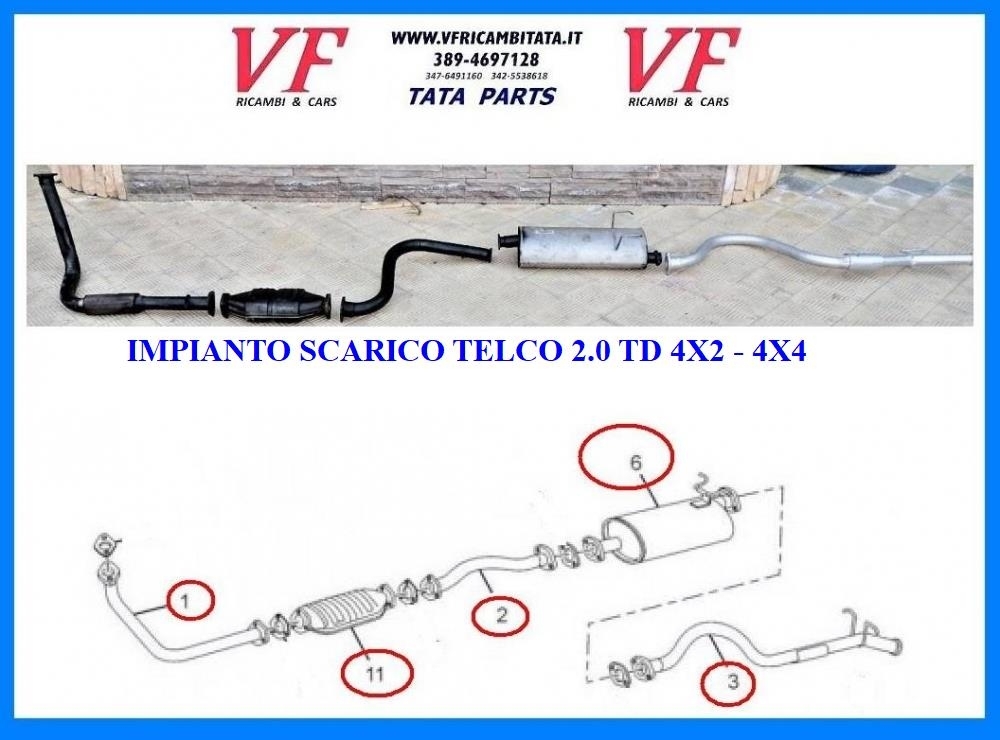 SAFARI - TELCOLINE - XENON : COMPONENTI IMPIANTO SCARICO- COD3372