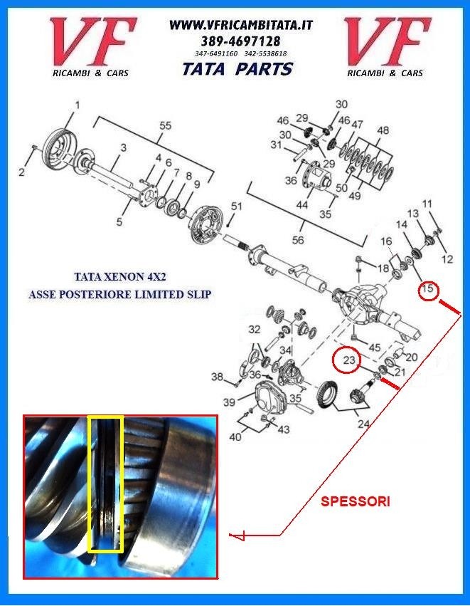 SAFARI - TELCOLINE - XENON : SPESSORI PIGNONE - COD-VSF0051-REV