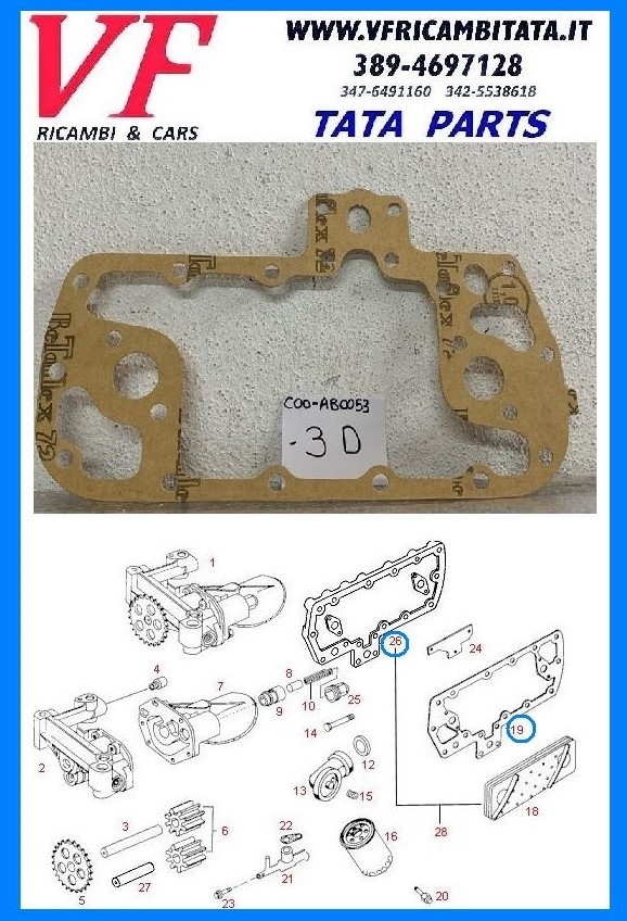 SAFARI - TELCOLINE - XENON : SCAMBIATORE DI CALORE 2.0 TD - GUARNIZIONE - COD-AB0053-3D