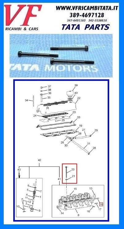 INDICA - INDIGO : TESTATA - KIT BULLONI SERRAGGIO - TAPPI DI FUSIONE - COD-C0097-TRV260