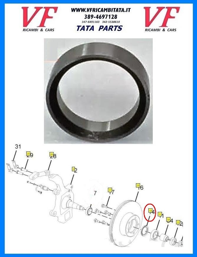 SAFARI - TELCOLINE - XENON : CUSCINETTO RUOTA 4X2 - PARAOLIO - COD-P0024-42C-TRV13