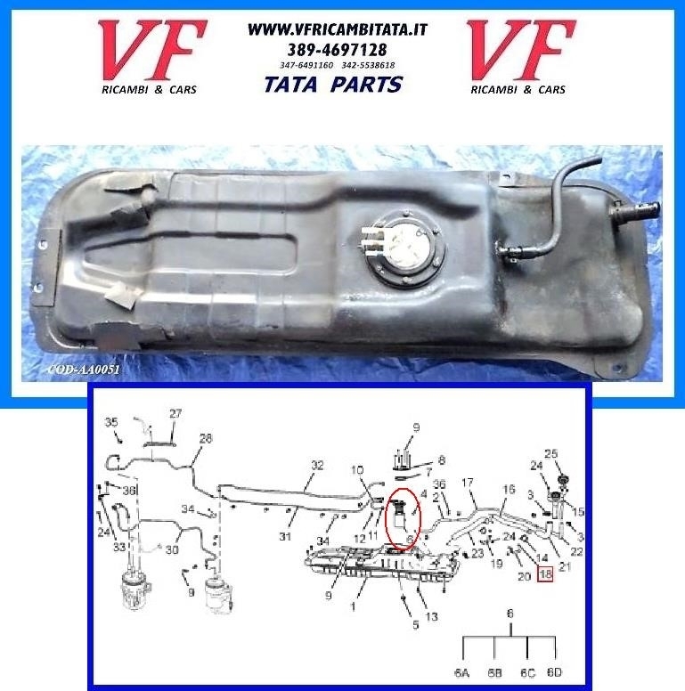 TATA ARIA : SERBATOIO CARBURANTE - POMPA ASPIRAZIONE - COD-AA0051