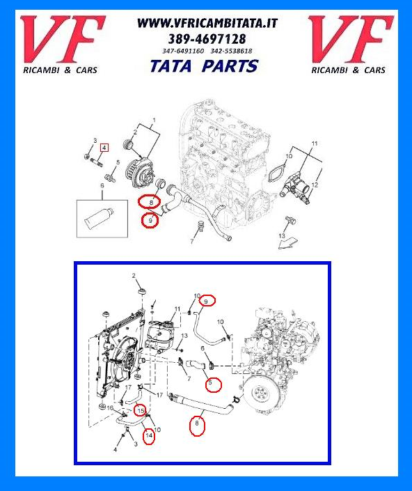 TATA VISTA : TUBAZIONI RADIATORE - COD-VSF0043