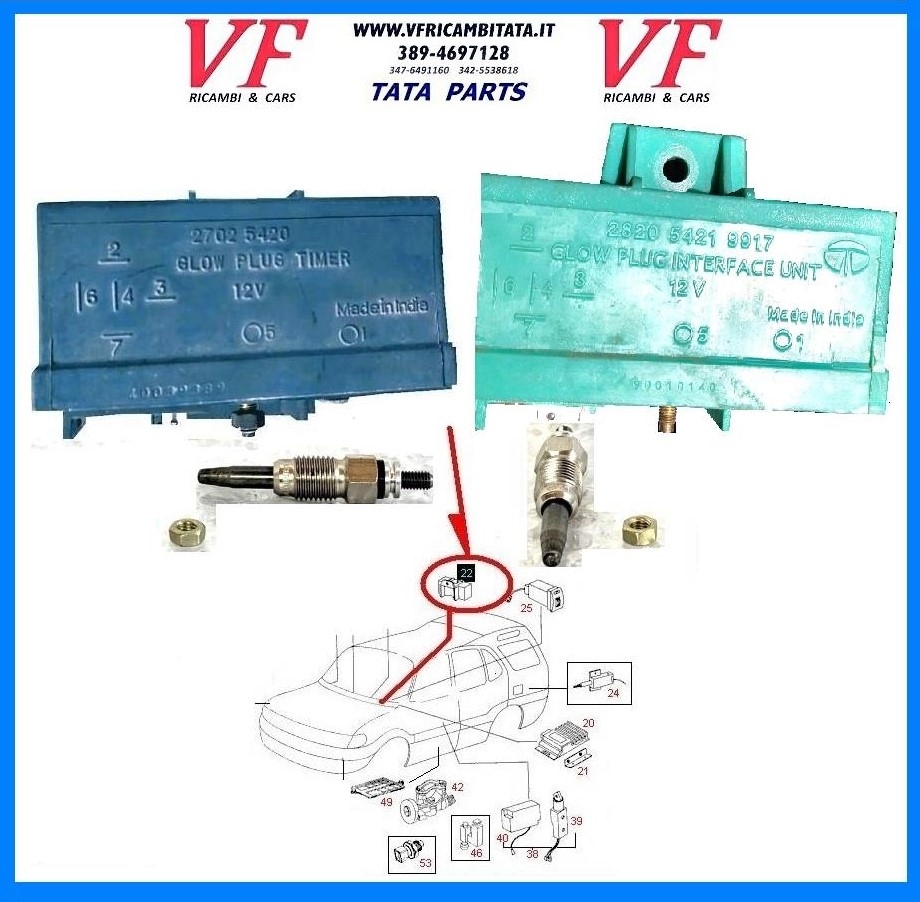 SAFARI - TELCOLINE - XENON : CANDELETTA PRERISCALDAMENTO - CENTRALINA TIMER - COD-VSF0005-REV