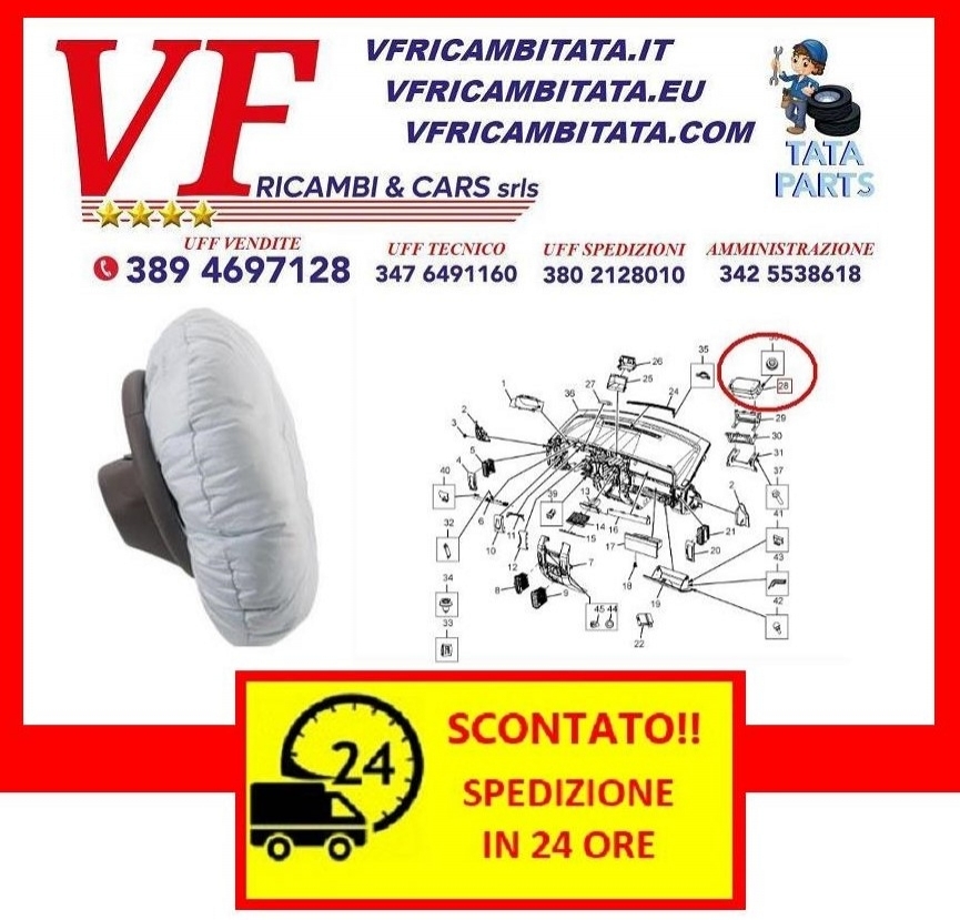 TATA ARIA : AIRBAG PASSEGGERO o CENTRALINA - COD-F0025-TRV265