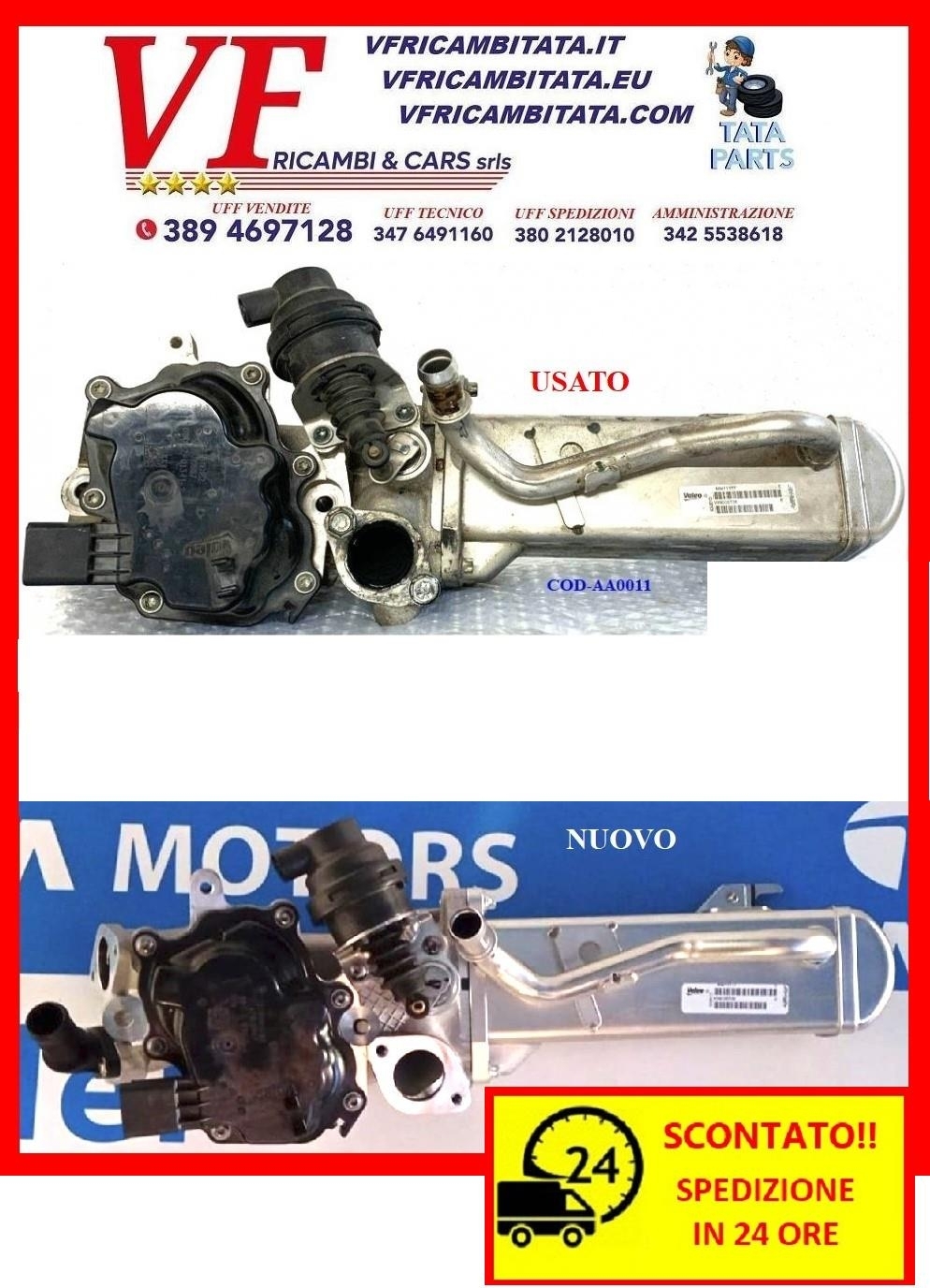 SAFARI - TELCOLINE - XENON : EGR - MODULO RAFFREDDATORE CON VALVOLA E BY-PASS - COD-AA0011-REV (VER) - AQ0053-71E - PRODOTTO IN OFFERTA  SPEDIZIONE IN 24 ORE