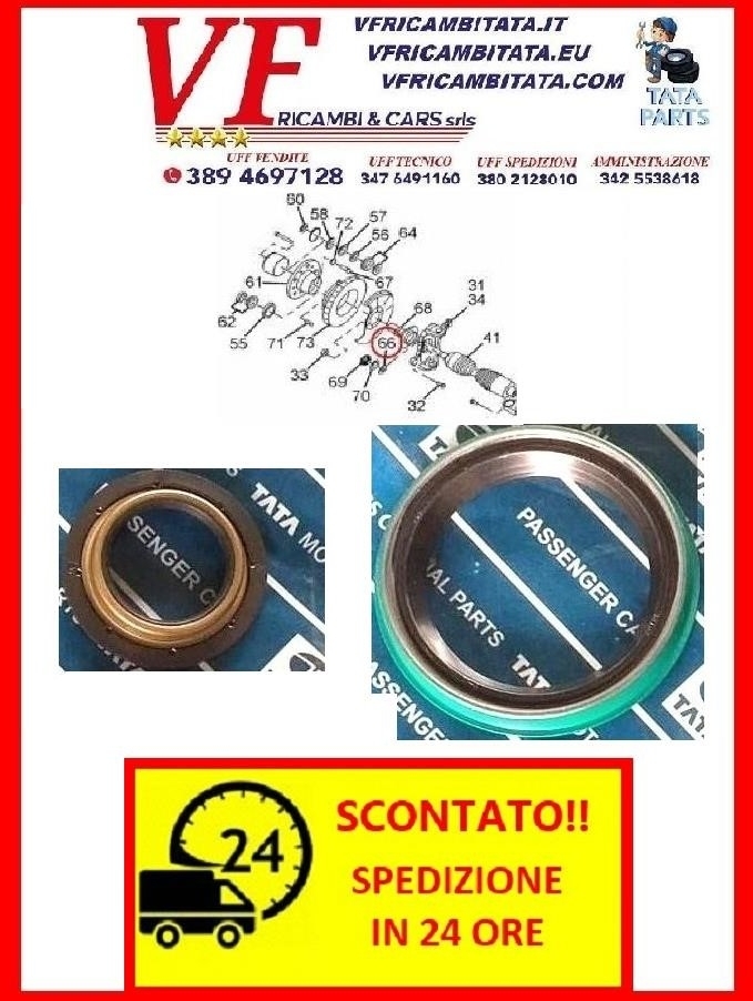 SAFARI - TELCOLINE - XENON : CUSCINETTO RUOTA 4X4 - KIT PARAOLI - COD-R0020-TRV12 - RICAMBIO CON SPEDIZIONE IN 24 ORE