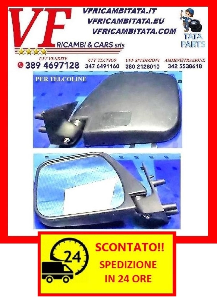 SAFARI - TELCOLINE - XENON : RETROVISORE DX SX - COD-Q0052-14B COD-Q0053-13B - RICAMBIO IN OFFERTA SPEDIZIONE IN 24 ORE