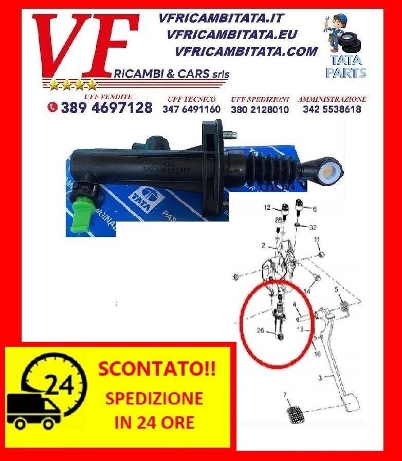 TATA VISTA : POMPA PEDALE FRIZIONE - COD-F0064-59B - RICAMBIO CON SPEDIZIONE IN 24 ORE