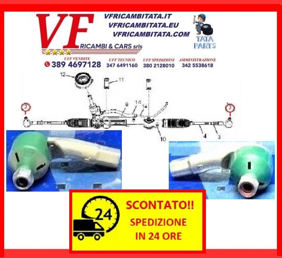 TATA VISTA : SCATOLA STERZO - TESTINA - COD-D0090-16D - SPEDIZIONE IN 24 ORE