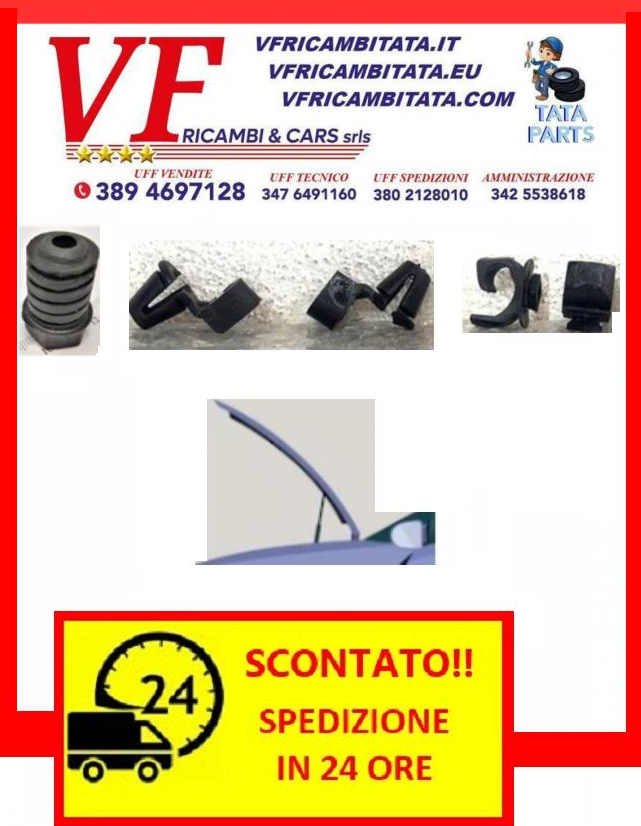 INDICA - INDIGO : COFANO MOTORE - FERMO ASTA - COD-AB0079-MO7 COD-AB0080-MO8 / TRV220 - RICAMBIO IN OFFERTA CON SPEDIZIONE IN 24 ORE