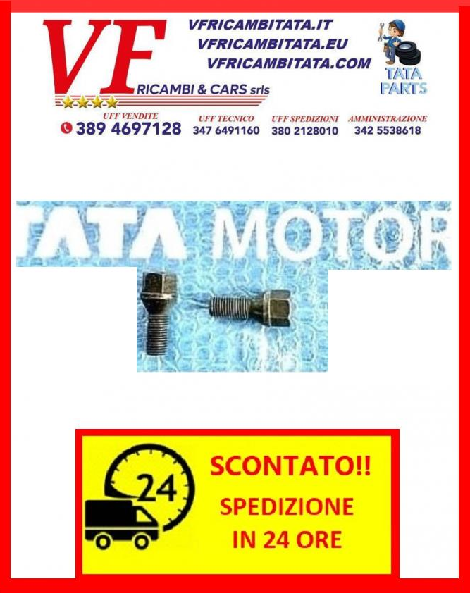 INDICA - INDIGO : PERNO CONICO FISSAGGIO RUOTA - COD-U0097-8D - RICAMBIO IN OFFERTA CON SPEDIZIONE IN 24 ORE