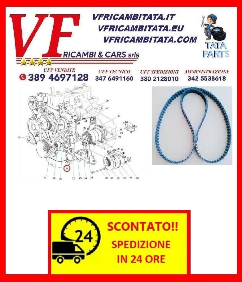INDICA - INDIGO : CINGHIA DISTRIBUZIONE - COD-D0003-5D COD-N0072 - RICAMBIO IN OFFERTA SPEDIZIONE IN 24 ORE