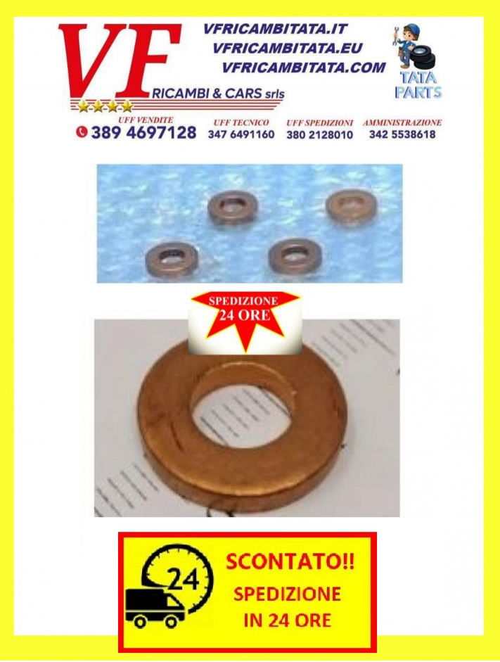 INDICA - INDIGO : INIETTORE - RONDELLA  DI TENUTA - COD-D0025-TRV109 - RICAMBIO IN OFFERTA CON SPEDIZIONE IN 24 ORE