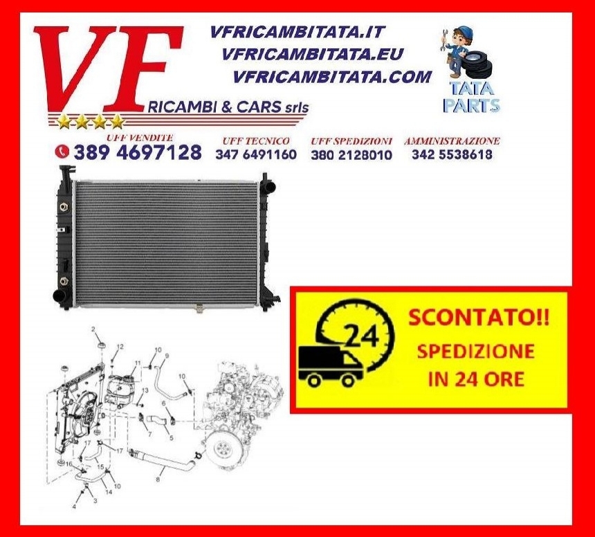 INDICA - INDIGO : RADIATORE RAFFREDDAMENTO MOTORE - COD-VSF0050